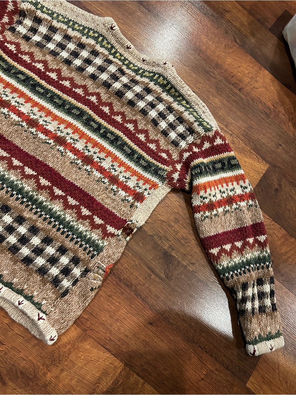 Cottage Core Sweater 90s Vintage Knit Chicken Fall Autumn Granny Cardigan Small - Picture 10 of 10